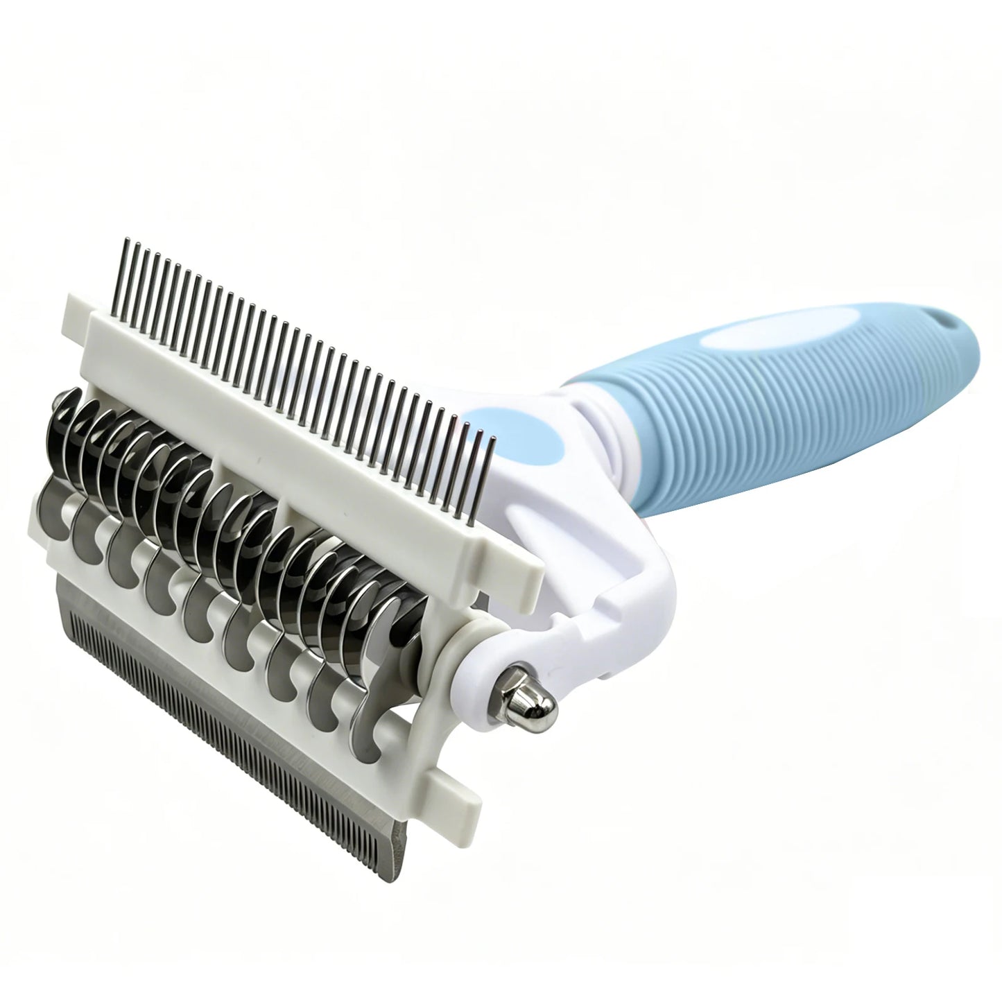 3-in-1 Deshedding Brush for Dogs & Cats — Removes Loose Undercoat, Cuts Mats and Knots