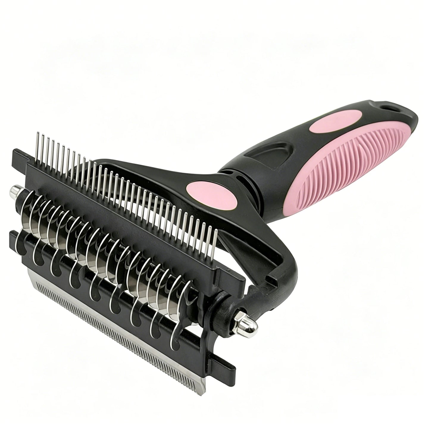 3-in-1 Deshedding Brush for Dogs & Cats — Removes Loose Undercoat, Cuts Mats and Knots