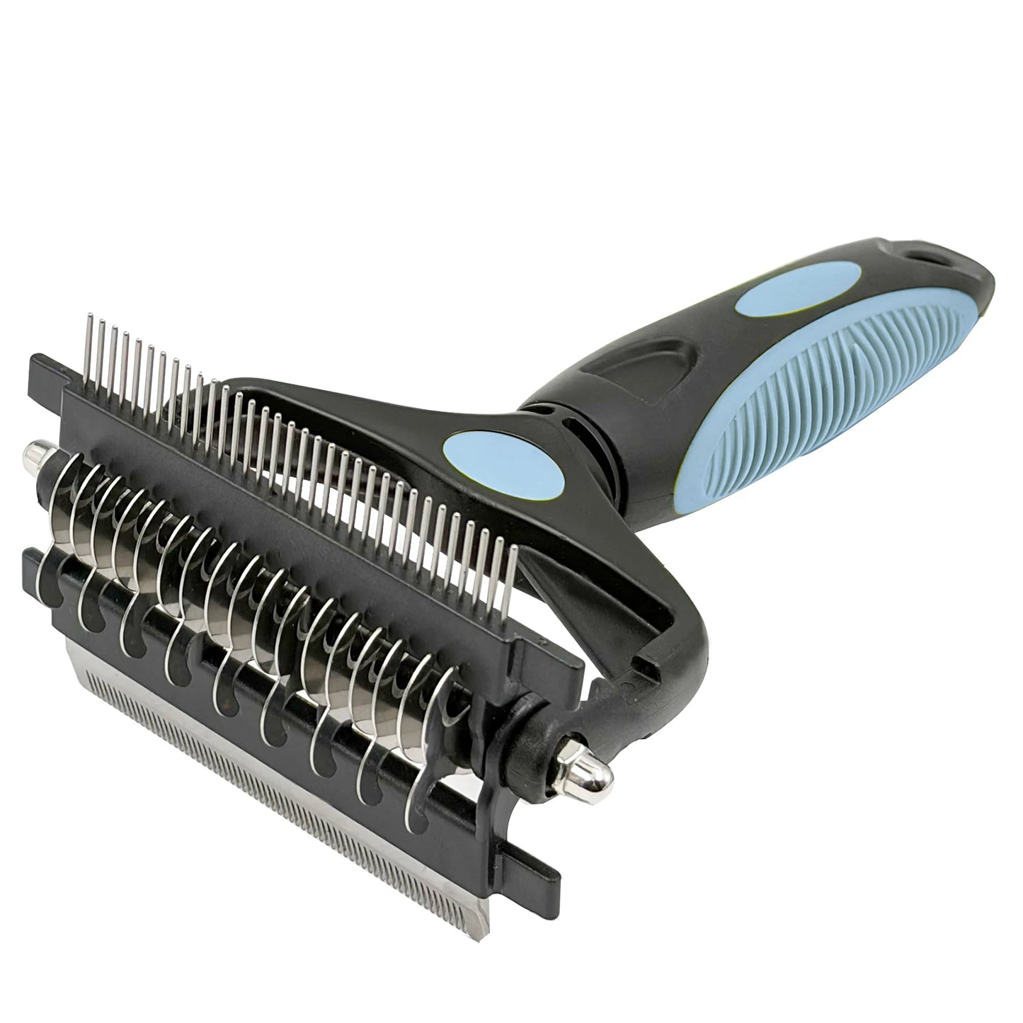3-in-1 Deshedding Brush for Dogs & Cats — Removes Loose Undercoat, Cuts Mats and Knots