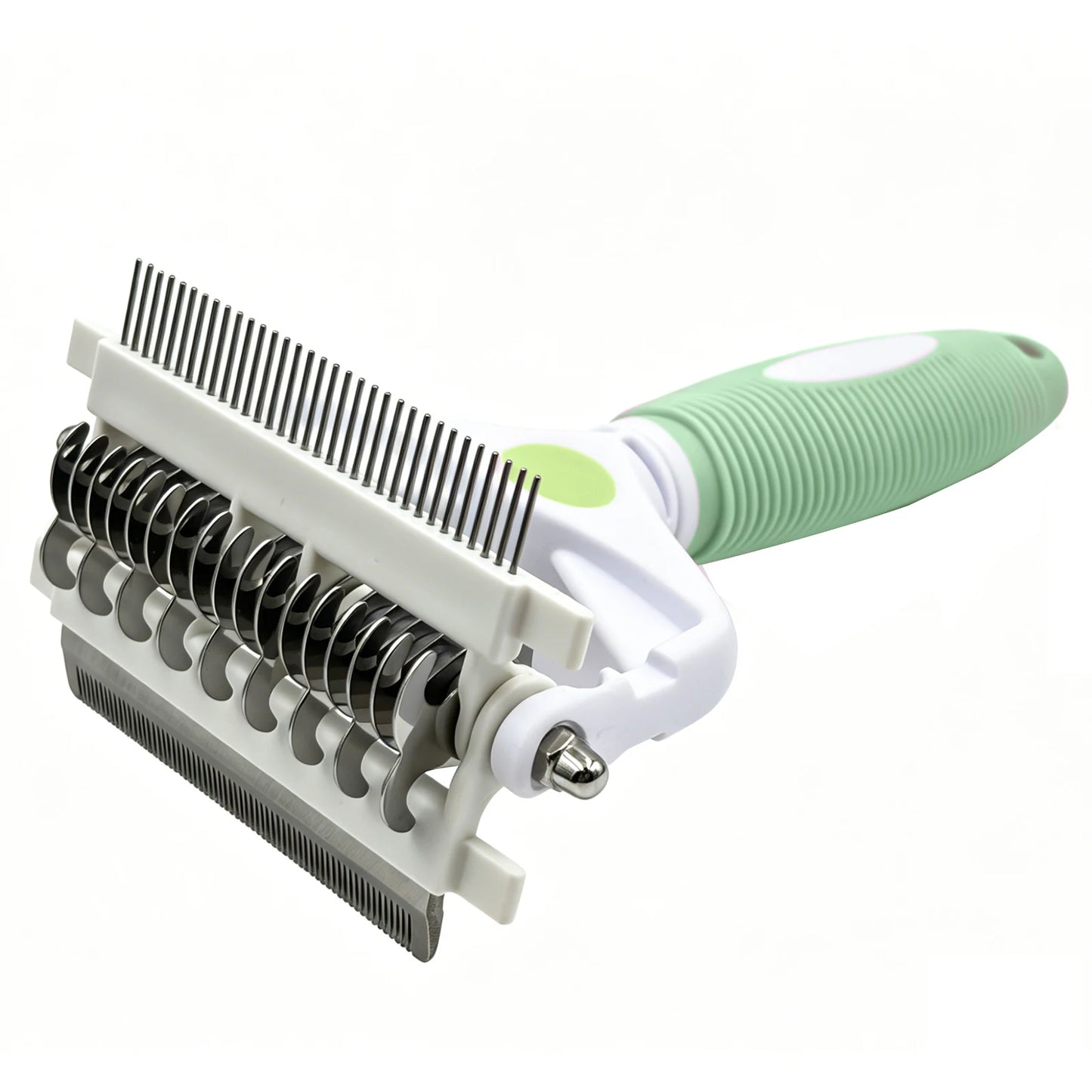 3-in-1 Deshedding Brush for Dogs & Cats — Removes Loose Undercoat, Cuts Mats and Knots
